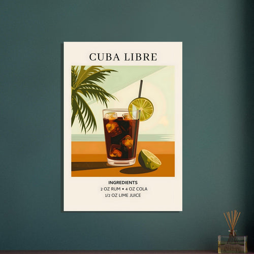 Artfulprints  Cuba Libre cocktail - Ingrediënten   poster 30x40 cm - vtwonen shop
