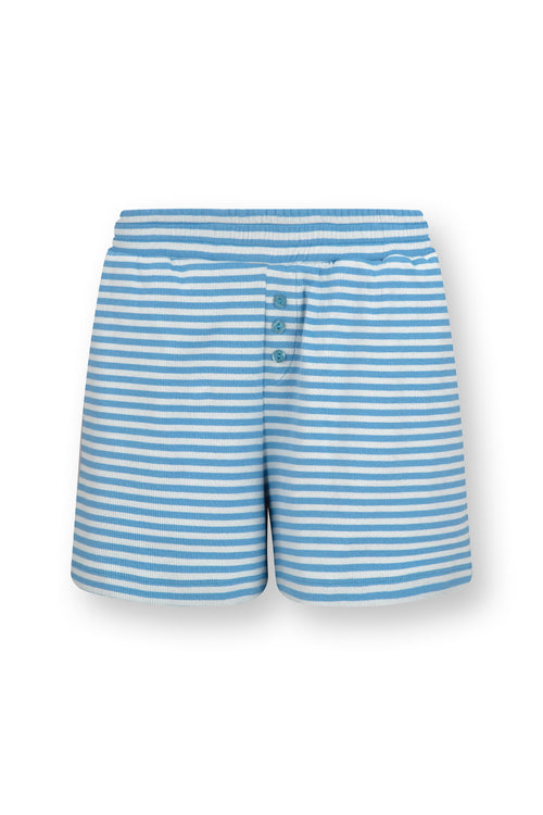 Pip Studio - Bobi Short Pajama Pants Women - Little Sumo Stripe - Blue - L