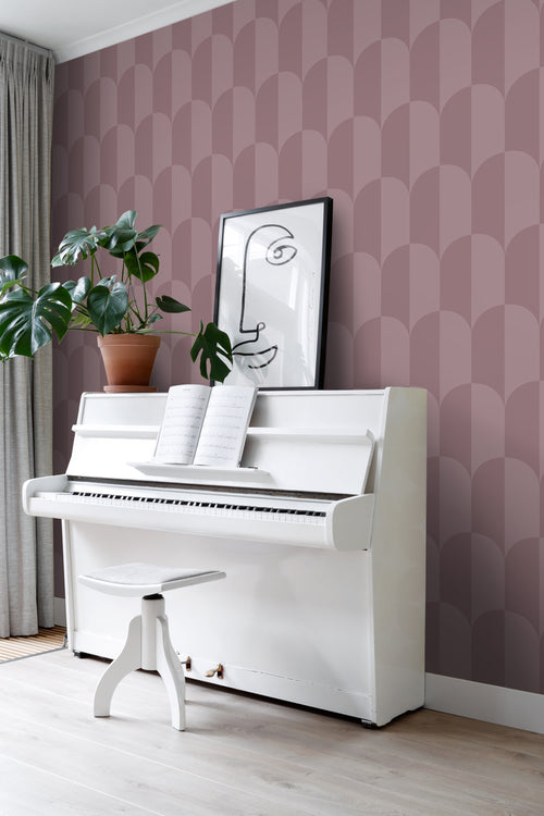 ESTAhome behang art deco bogen paars - 50 x 900 cm - 131237 - vtwonen shop