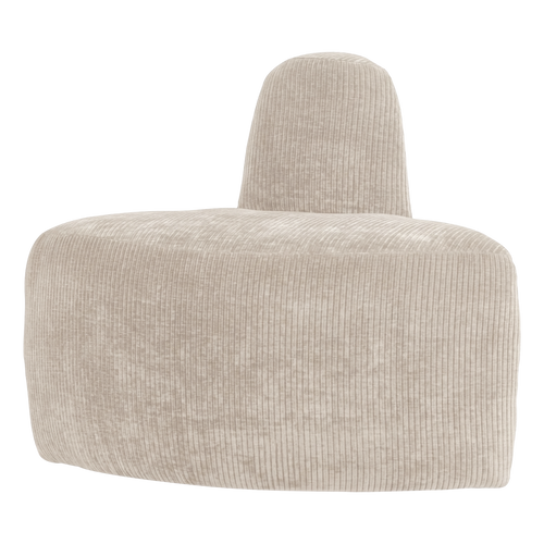 WOOOD eetbank hoek rond rugleuning Mojo Base - Rib - Ecru - 83x76x76
