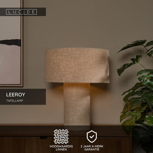 Lucide tafellamp LEEROY - 1xE27 - Taupe