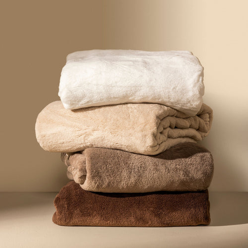 BILLY - plaid 150x200 cm - flannel fleece - gerecycled - Pumice Stone - beige