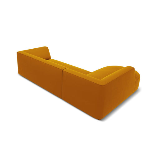 Cosmopolitan Design - Modulaire hoekbank links Siena 4-zits, flueel geel - 180x273x69cm