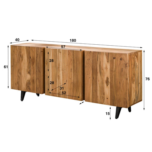 Duverger® dressoir Acacian Block  acaciahout - 3 deuren - vtwonen shop