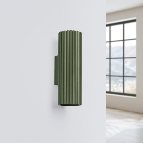 Sollux Lighting Wandlamp KARBON 20 olijfgroen - 6,5x8,5x20cm