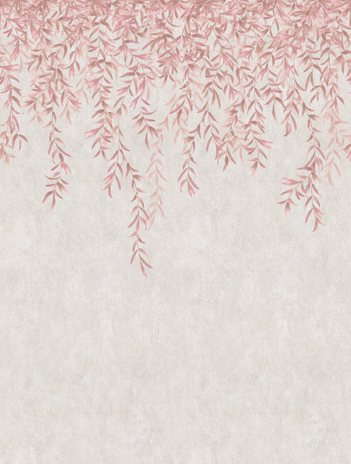 Sanders & Sanders fotobehang bladeren roze en beige - 212 x 280 cm - 640271 - vtwonen shop