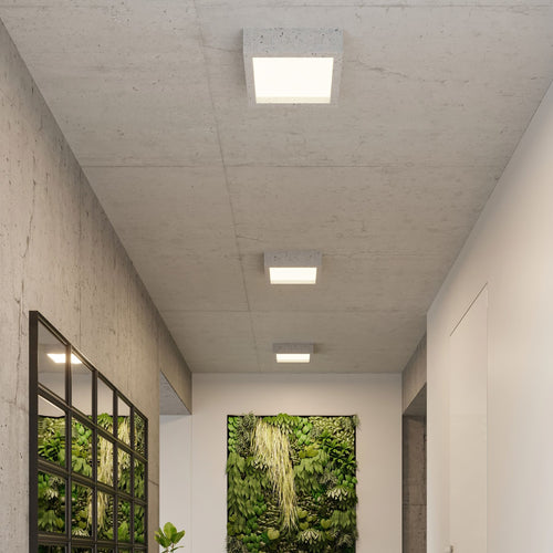 Sollux Lighting Plafondlamp RIZA beton - 33x33x8cm