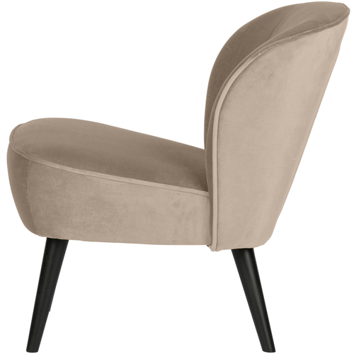 WOOOD fauteuil Sara - Velvet - Khaki - 59x71x70 - vtwonen shop