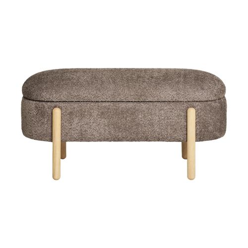 Artichok Dieks Bouclé Bankje Met Opbergruimte - Bruin - vtwonen shop