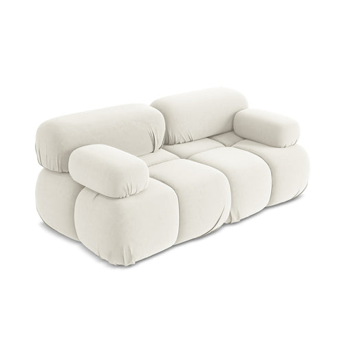 LaMiaSofa Tweezits modulaire bank Sanremo - velours - lichtbeige - 190x96x70
