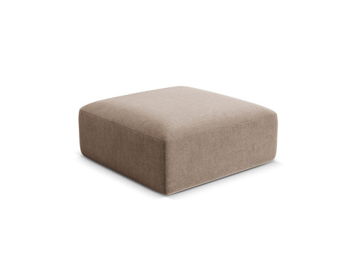 Cosmopolitan Design Poef Campi flueel donkerbeige - 90x90x40cm