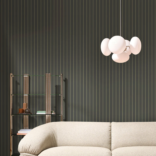 MADE Vliesbehang - Kyria Navy & Mint Stripe