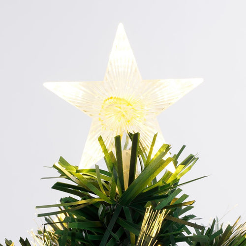 Luca Lighting Mercury Kerstboom met LED Verlichting en Fiber Optic Effect - Kerstversiering voor Binnen met Stervormige Piek - Kunstboom Makkelijk op