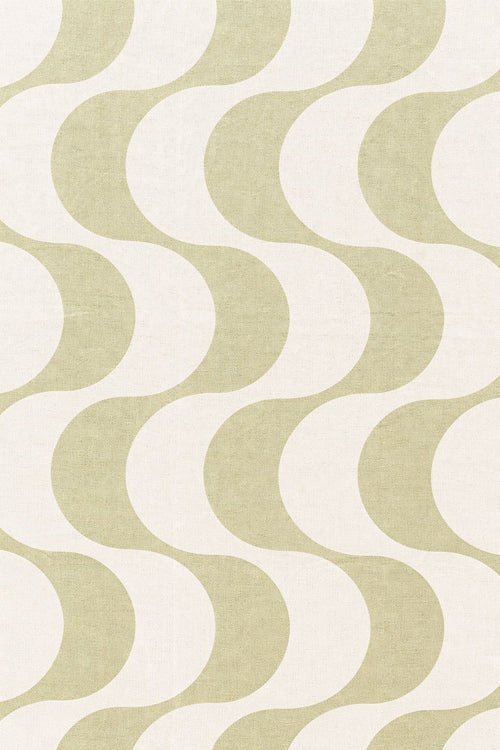 SWIRL - plaid 140x180 cm - golvend motief - Sage Green - groen