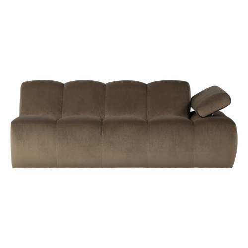 WOOOD 2-zits bank arm rechts Mojo - Velvet - Taupe - 74x204x97