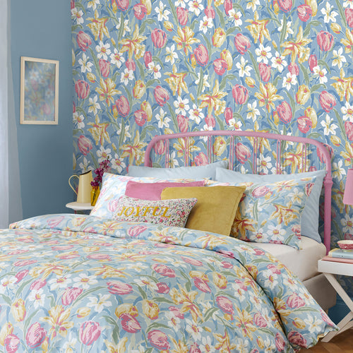 Laura Ashley Tulips China Behang - Bloemen - 10mx52cm - Blauw