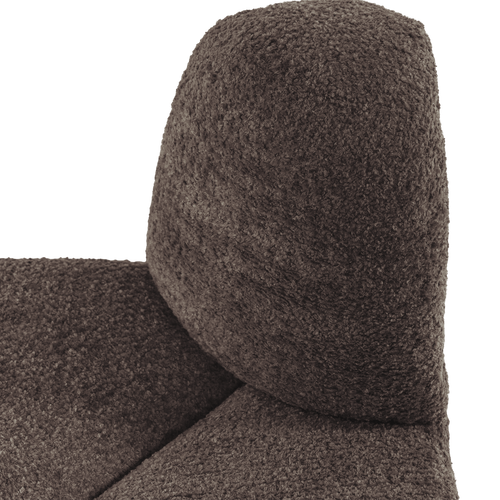 WOOOD eetbank hoek rond rugleuning Mojo - Wollig - Bruin - 83x100x74