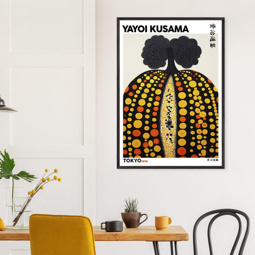 Artfulprints Poster Yayoi Kusama - Tokyo pumpkin 1998   - 30x40 cm - Geel