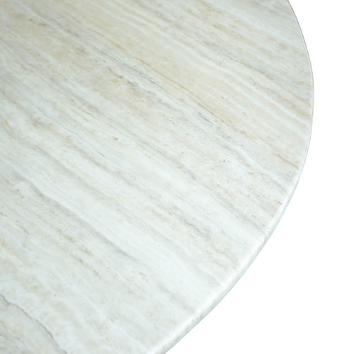 Giga Meubel Eettafel Yuka - Rond Naturel Marmer - 120x120x76cm