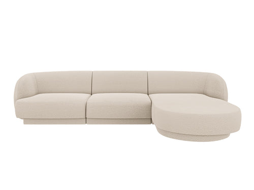 Micadoni rechter hoekbank Miley 4-zits, boucle beige - 156x255x70cm