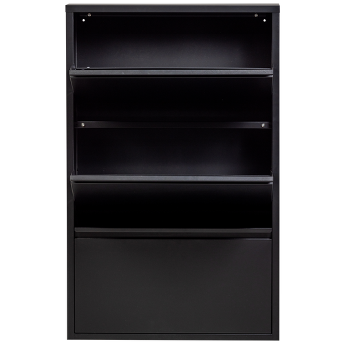 WOOOD 3-vaks schoenenkast Sabine - Metaal - Zwart - 103x66x16 - vtwonen shop