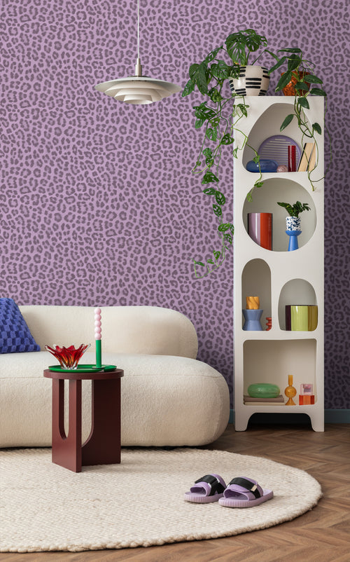 ESTAhome behang panterprint lila paars - 53 cm x 10.05 m - 131437