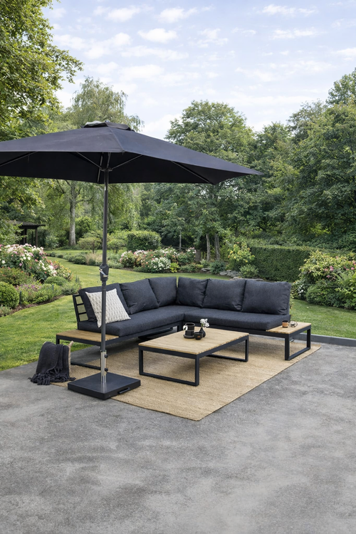 Nest outdoor Arvin 2 delige tuin loungeset donkergrijs - met zitkussens