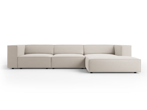 Cosmopolitan Design rechter hoekbank Arendal 4-zits, flueel, ecru - 166x284x70cm