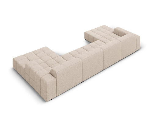 Cosmopolitan Design Panoramische bank Chicago 6-zits, chenille beige - 167x375x78cm