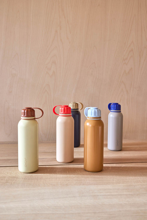 OYOY Drinkfles 6,8 x 6,8 x 22,4 cm – Blauw roestvrij staal