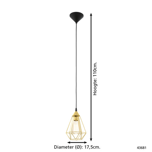 EGLO hanglamp Tarbes - e27 - ø 17,5 cm - goud