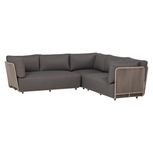 WOOOD loungeset tuin Sora - Metaal/Touw - Bruin - 73x269x269