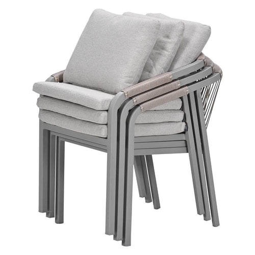 Garden Impressions Tuinstoel Milou stapelbaar taupe - 4 stuks