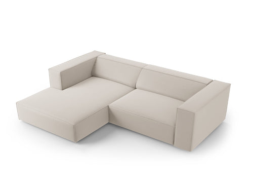 Cosmopolitan Design linker hoekbank Arendal 3-zits, flueel, ecru - 166x224x70cm