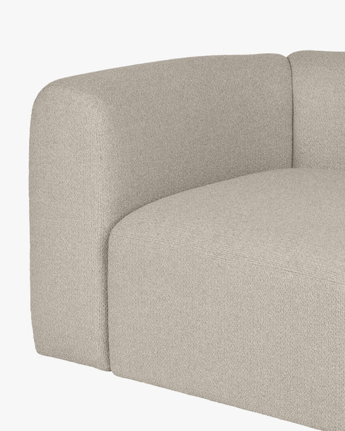 noo.ma Flom 3-zits hoekbank, Desert Beige Bouclé - zachte, modulaire sofa