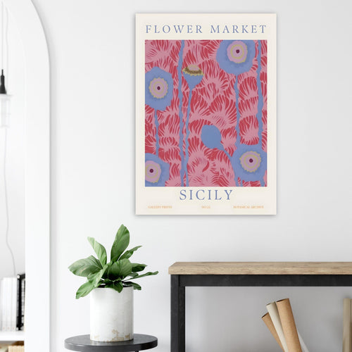 Artfulprints  Flower market - Sicily   poster 30x40 cm