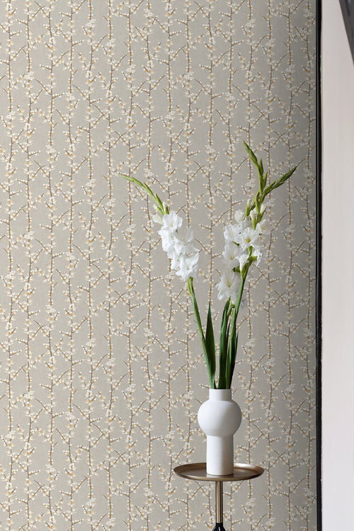 Sanders & Sanders behang bloesemtak beige en wit - 53 cm x 10 m - 640180