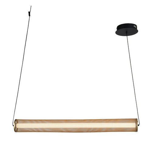 Searchlight Thread LED plafondhanger goudkleurig gaas en matzwart