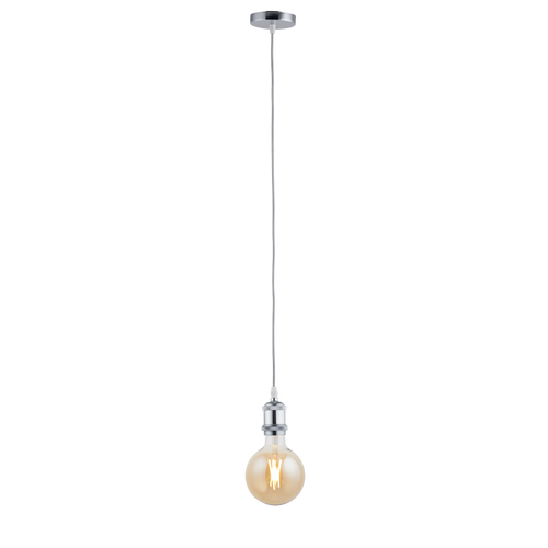 Lighto | Pendel Chroom | Inclusief Lichtbron Goud | Vintage | 1.5m Snoer | Met Plafondkap - vtwonen shop