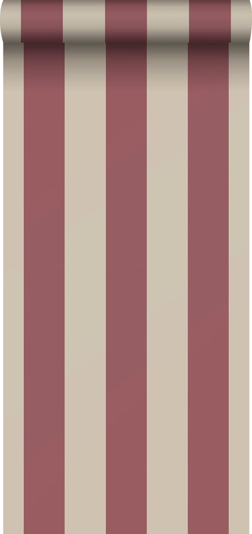 Sanders & Sanders behang strepen donker rood en beige - 53 cm x 10.05 m - 640691