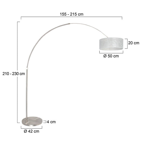 Steinhauer vloerlamp Sparkled - 1 lichts - 190x 230 cm - mat chroom zilver