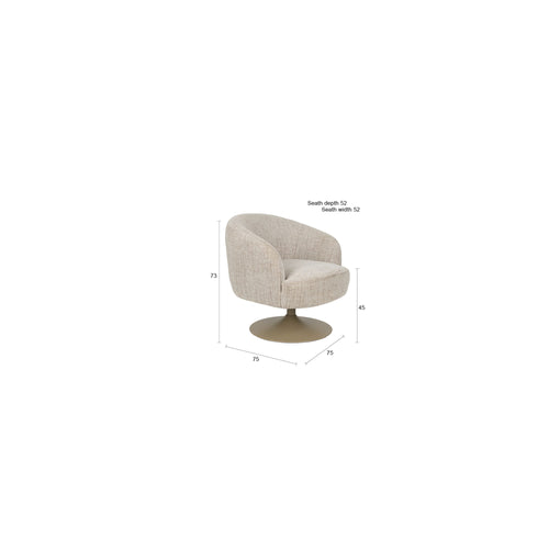 Housecraft Living Renate Fauteuil Draaibaar Beige/ Bruin - vtwonen shop
