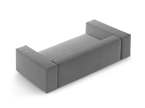 Cosmopolitan Design Bank Arendal 2-zits, flueel lichtgrijs - 102x180x70cm