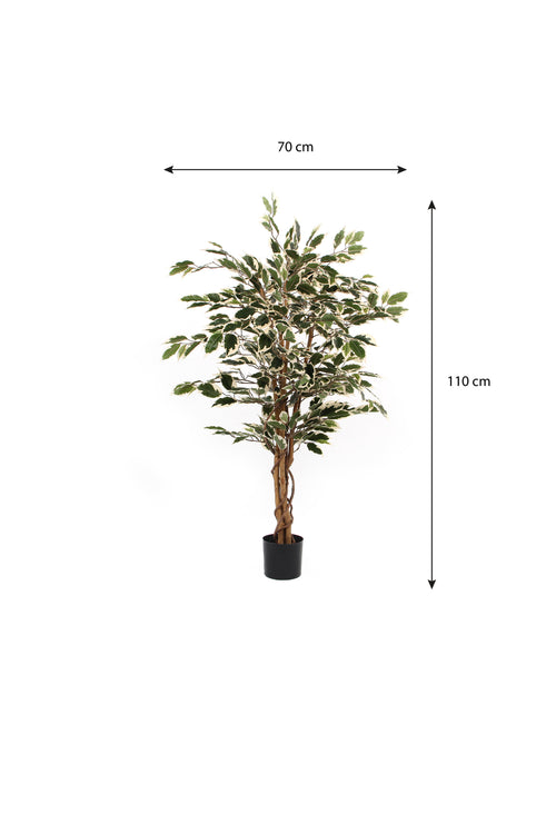 Mica Decorations Ficus Kunstplant - H110 x Ø70 cm - Groen Bont