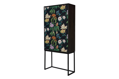 Kast dressoir met 2 deuren van MDF met zwart bloemenpatroon - vtwonen shop