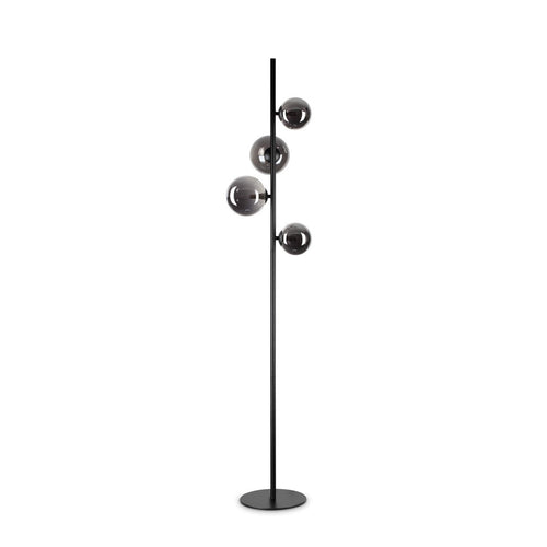 Ideal Lux PERLAGE 4-lichts staande lamp met meerdere armen, zwart, ingebouwde schakelaar, niet-dimbaar
