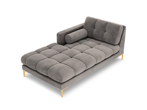 Cosmopolitan Design linker meridiaan Bali flueel, lichtgrijs - 185x102x75cm