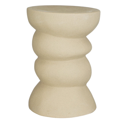 Mica Decorations  Screw Bijzettafel - L29 x B29 x H41 cm - Keramiek - Beige - vtwonen shop
