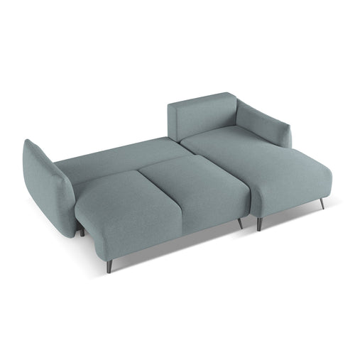 LaMiaSofa hoekbank rechts Genova - chenille stof - jeans - 242x162x86