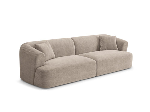 Cosmopolitan Design Modulaire bank Campi 4-zits, ribfluwelen cappuccino - 90x255x70cm